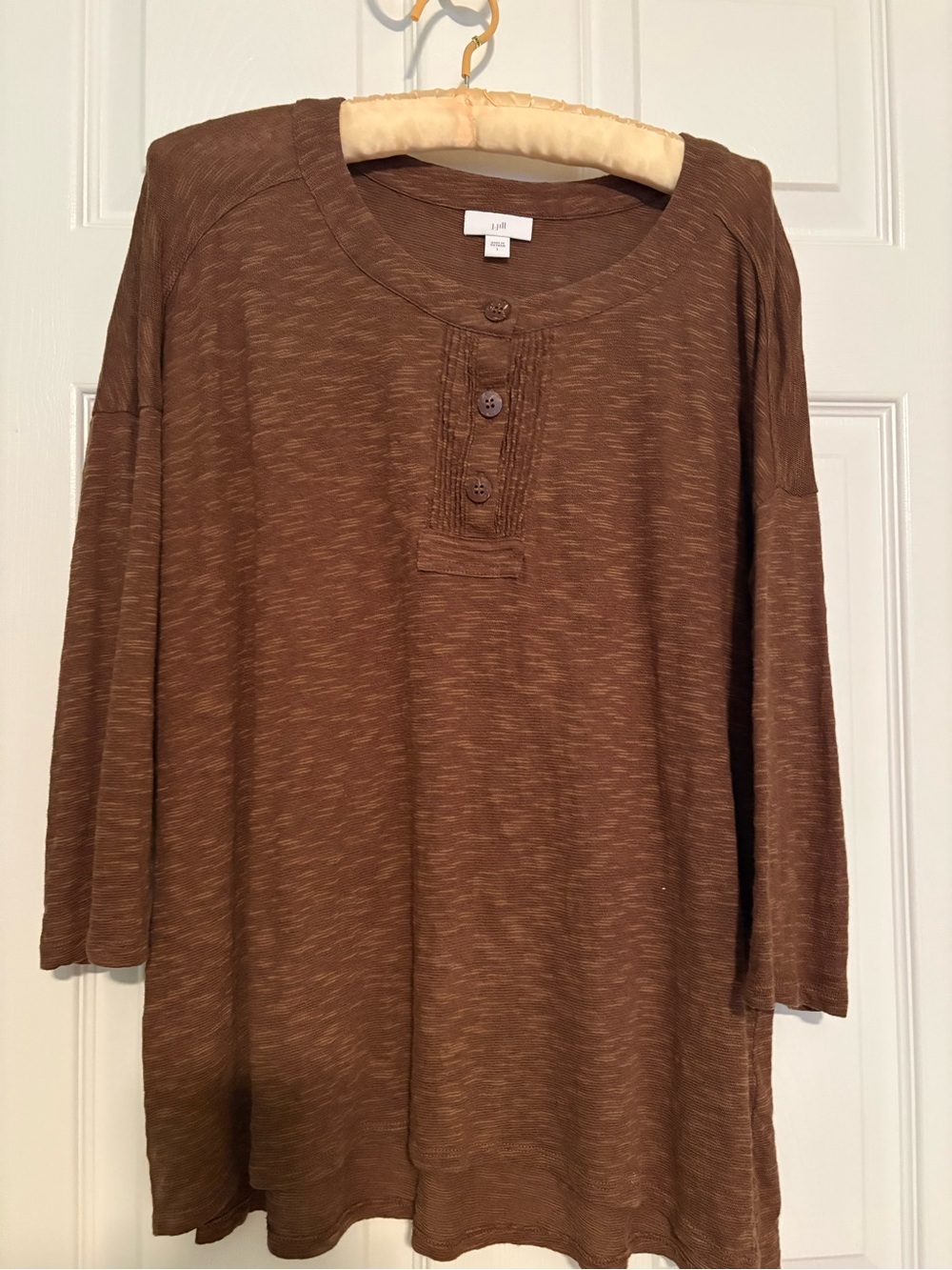 J. Jill Brown 3/4 sleeved Henley Tunic